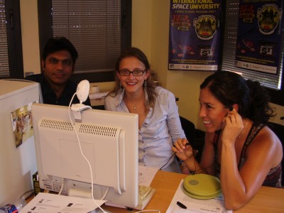 dr. Raj Shea (NASA Ames), Laura Proserpio e Damaris Sarria dr. Raj Shea (NASA Ames), Laura Proserpio e Damaris Sarria