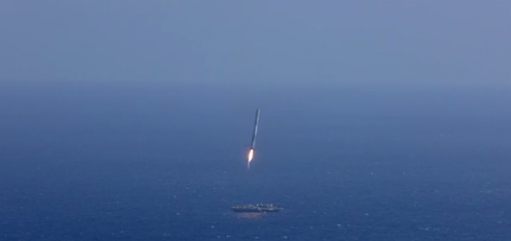 Atterraggio del primo stadio di un Falcon 9